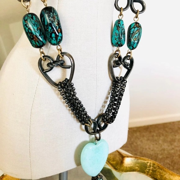 Vintage beautiful and unique heart pendant necklace 💙 - Picture 7 of 12